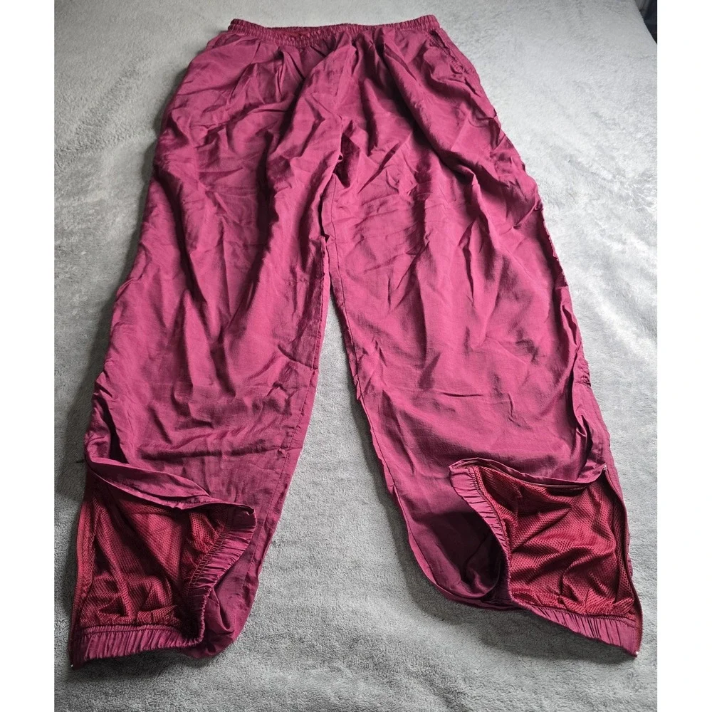 Vintage Nike Track Pants Mens Size XXL Burgundy Baggy Mesh Lined Windbreaker Y2K